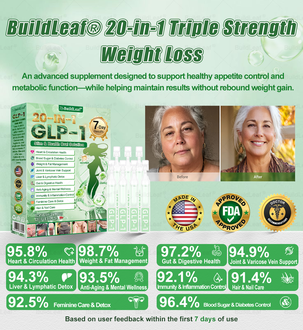 𝘽𝙪𝙞𝙡𝙙𝙇𝙚𝙖𝙛® 𝗚𝗟𝗣-𝟭 𝟐𝟎-𝐢𝐧-𝟏 𝐒𝐥𝐢𝐦 & 𝐇𝐞𝐚𝐥𝐭𝐡 𝐎𝐫𝐚𝐥 𝐒𝐨𝐥𝐮𝐭𝐢𝐨𝐧 (𝑶𝒏𝒄𝒆 𝒂 𝒅𝒂𝒚, 𝒓𝒆𝒔𝒖𝒍𝒕𝒔 𝒊𝒏 7 𝒅𝒂𝒚𝒔), 𝑾𝒊𝒕𝒉 100 𝑩𝒊𝒍𝒍𝒊𝒐𝒏 𝑪𝑭𝑼 𝑨𝒄𝒕𝒊𝒗𝒆 𝑷𝒓𝒐𝒃𝒊𝒐𝒕𝒊𝒄𝒔 ✅ 𝑺𝒖𝒑𝒑𝒐𝒓𝒕𝒔 𝒘𝒆𝒊𝒈𝒉𝒕 𝒎𝒂𝒏𝒂𝒈𝒆𝒎𝒆𝒏𝒕, 𝒉𝒆𝒂𝒓𝒕 𝒉𝒆𝒂𝒍𝒕𝒉, 𝒅𝒊𝒂𝒃𝒆𝒕𝒆𝒔, 𝒈𝒖𝒕 & 𝒘𝒐𝒎𝒆𝒏’𝒔 𝒉𝒆𝒂𝒍𝒕𝒉, 𝒘𝒉𝒊𝒍𝒆 𝒇𝒊𝒓𝒎𝒊𝒏𝒈 𝒔𝒌𝒊𝒏 & 𝒃𝒐𝒐𝒔𝒕𝒊𝒏𝒈 𝒆𝒏𝒆𝒓𝒈𝒚💛